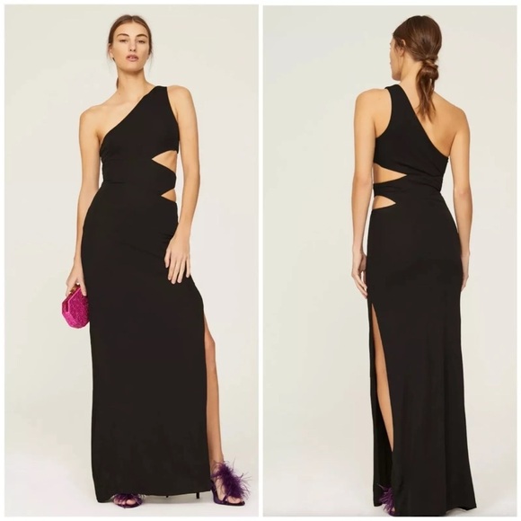 STAUD
Letta One Shoulder Cutout Dress Elegant Black One-Shoulder Dress medium - Picture 1 of 13